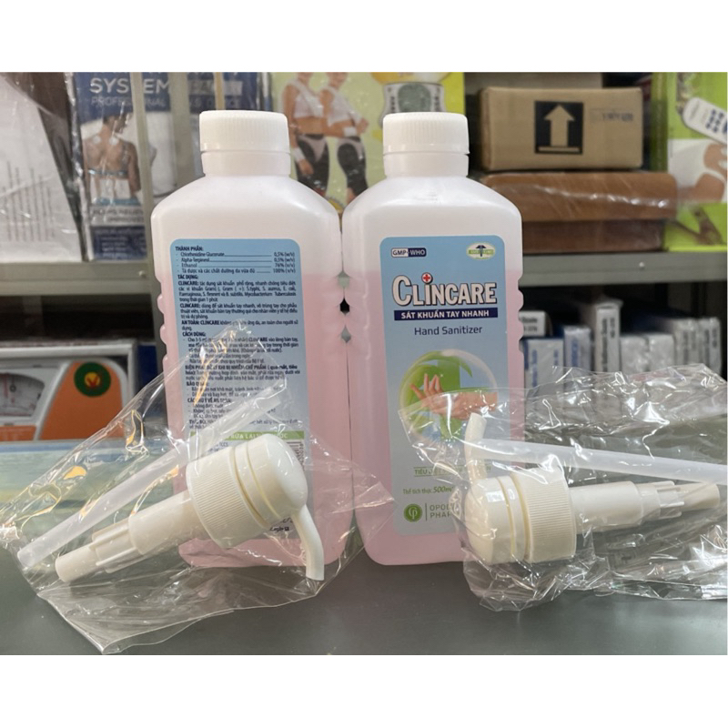 Chai rửa tay sát khuẩn Clincare 500ml, nước sát khuẩn tay Clincare