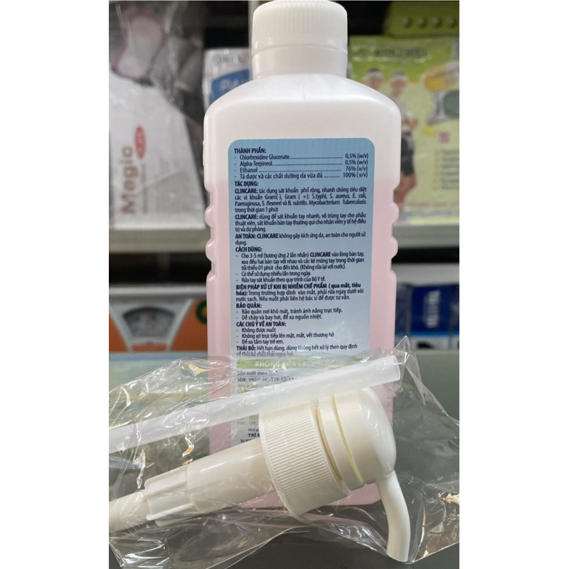 Chai rửa tay sát khuẩn Clincare 500ml, nước sát khuẩn tay Clincare