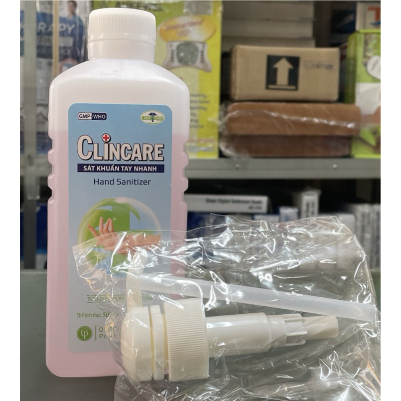 Chai rửa tay sát khuẩn Clincare 500ml, nước sát khuẩn tay Clincare