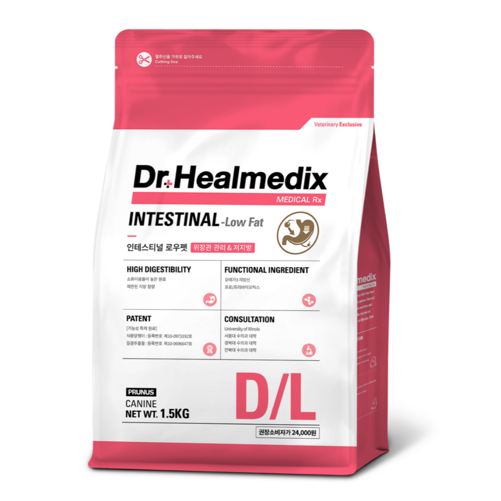 Thức ăn hạt ít béo hỗ trợ đường ruột cho chó Dr.Healmedix 1.5kg