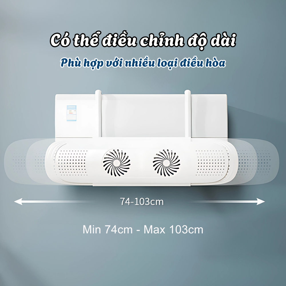 [CÓ BẢO HÀNH] Tấm Chắn Gió điều hòa 2 quạt gió tỏa đều 360 độ, Chắn gió máy lạnh có điều chỉnh