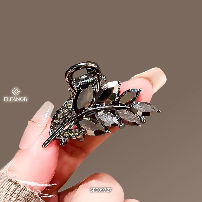 Kẹp tóc nữ càng cua Eleanor Accessories hình lá đính đá phụ kiện tóc kẹp tóc mái mini 9727