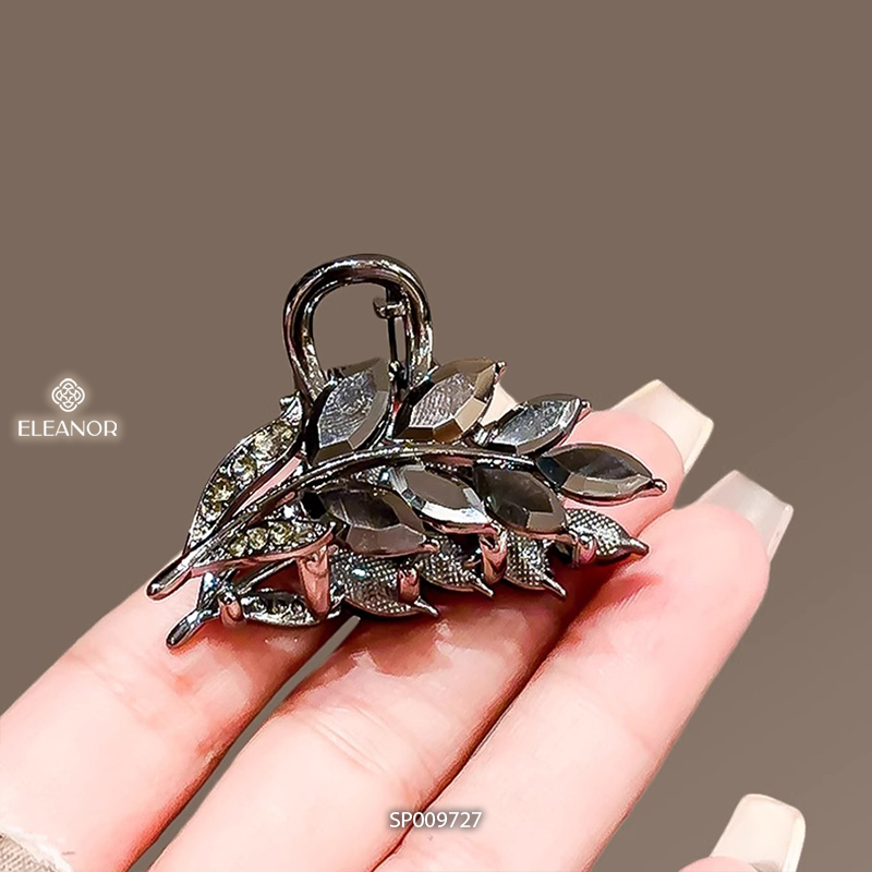 Kẹp tóc nữ càng cua Eleanor Accessories hình lá đính đá phụ kiện tóc kẹp tóc mái mini 9727