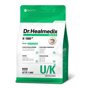 1.5kg THỨC ĂN HẠT KHÔ CHO CHÓ PHÒNG &ĐIỀU TRỊ DỊ ỨNG THỨC ĂN DR. HEALMEDIX HYPOALLERGENIC K1000 PLUS
