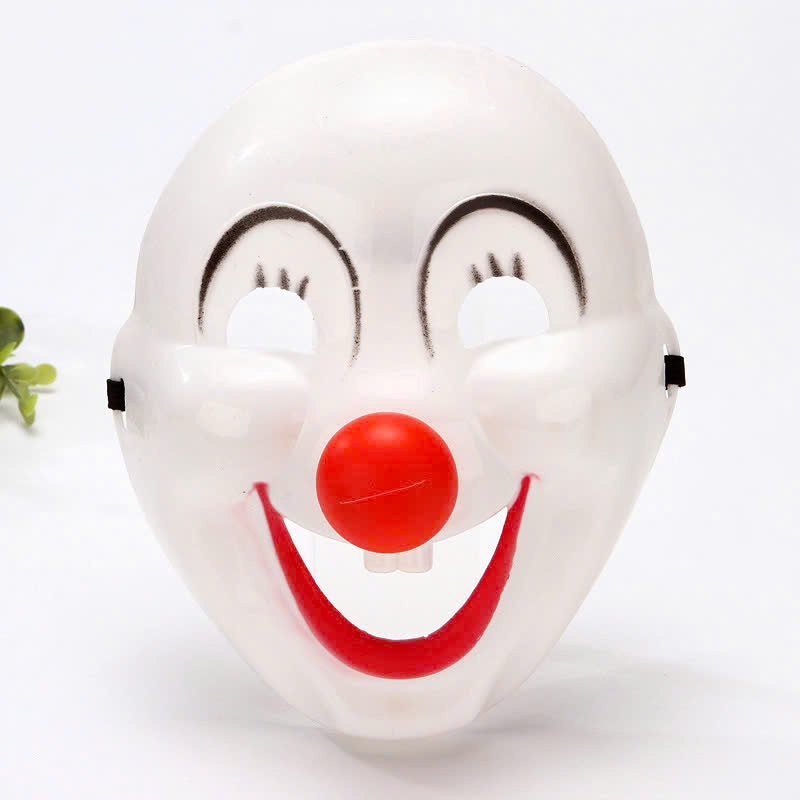Mặt nạ chú hề cười mũi đỏ bằng nhựa hóa trang Halloween, đạo cụ biểu ...