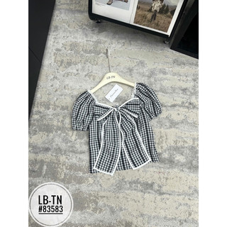 Áo sơ mi thô cổ vuông thắt nơ lưng chun #83583
