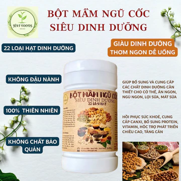 Bột mần ngũ cốc siêu dinh dưỡng 22 loại hạt, bột ngũ cốc lợi sữa, tốt cho mẹ bầu, trẻ em, và người lớn tuổi