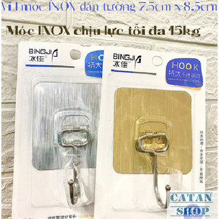 Vỉ Móc INOX bản lớn treo đồ cực dính, Miếng dán móc INOX chịu lực tối đa 10kg