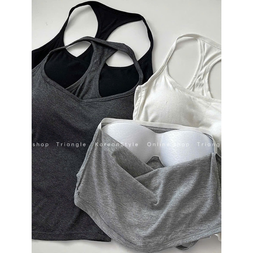 Triangle - Basic bra - Áo balo bra quai dây mảnh có đệm mút chất vải thun mềm mại, thấm hút mồ hôi tốt, dành cho mùa hè
