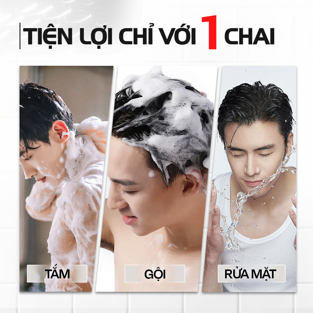 Ảnh Combo Sữa tắm gội nam 3in1 350ml & Sữa rửa mặt nam 100ml RHYS MAN 1