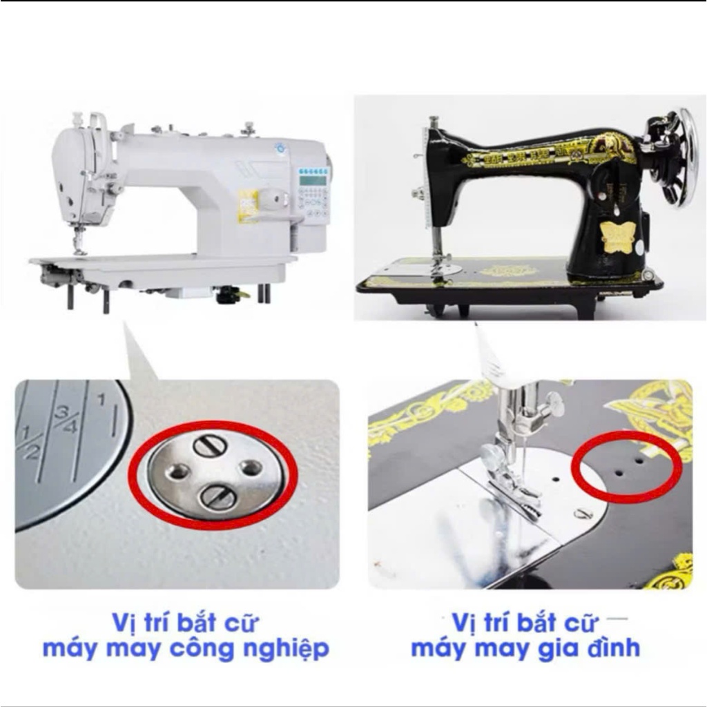 Cữ Viền Bọc 123 TBONE - Không Cần Thay Răng Cưa Mặt Nguyệt - Máy May 1 Kim Công Nghiệp & Gia Đình