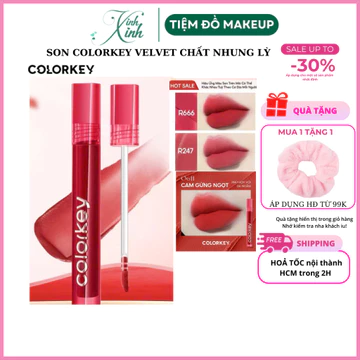 Son Velvet COLORKEY Chất Son Kem Nhung, Mịn Lì, Mềm Mượt Trên Môi 3g
