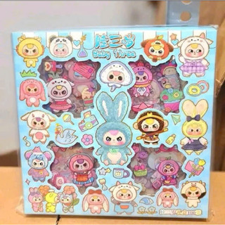 Hộp Sticker BABY THREE, LABUBU Dễ Thương Cho Cả Bạn Và Bé Yêu Gồm 96 Tấm