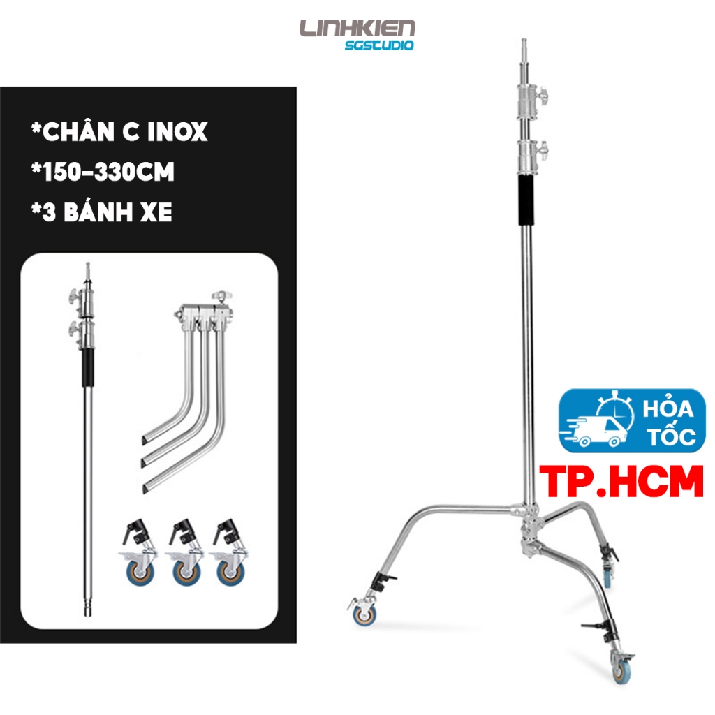 Chân C INOX 3M3 Có Bánh Xe Chịu Tải Tốt Chắc Chắn Di Chuyển Tiện Lợi ...