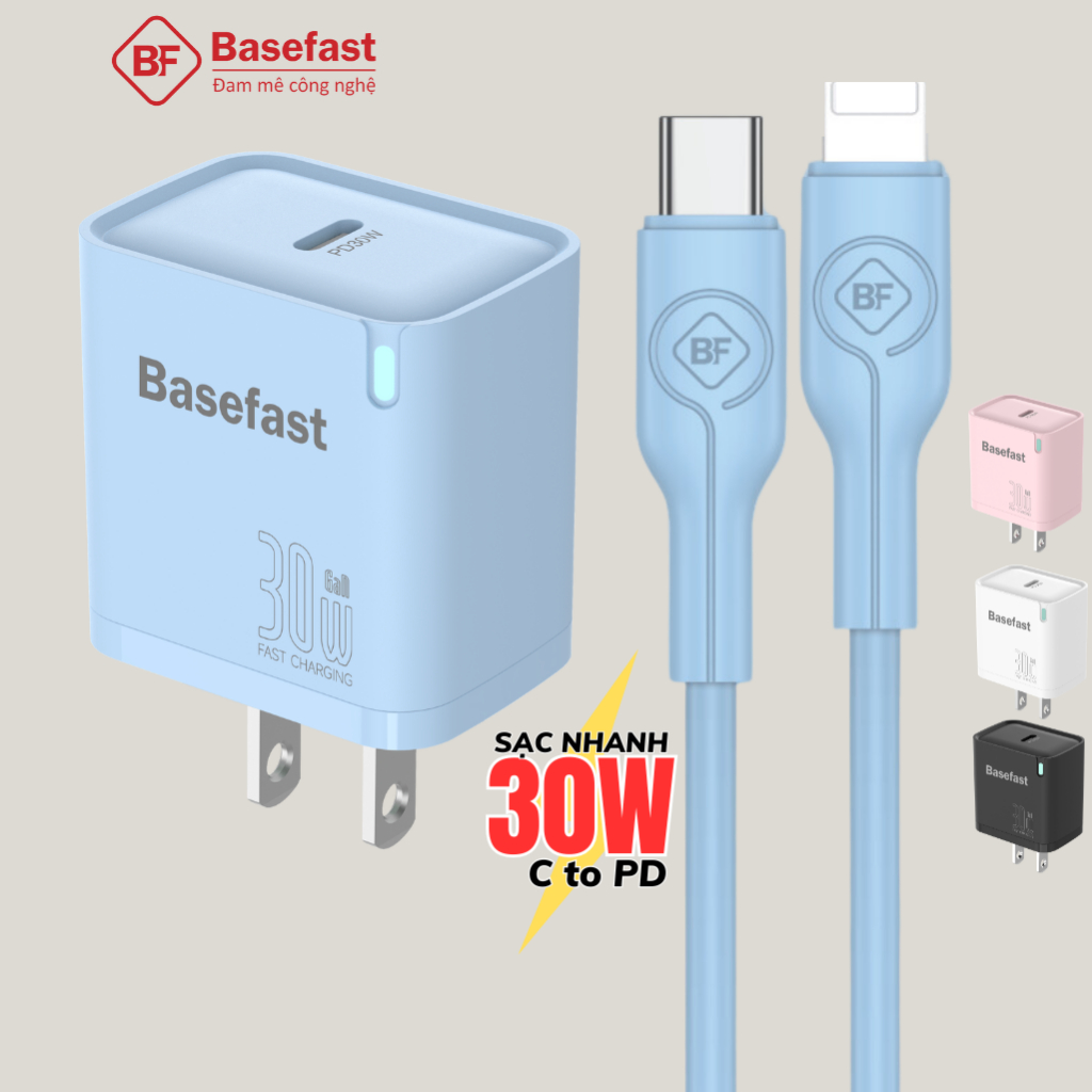 Bộ sạc nhanh 20W 30W Basefast Củ sạc chống quá tải nhiệt dùng cho dòng Phone xs 11 12 13 14 pro max