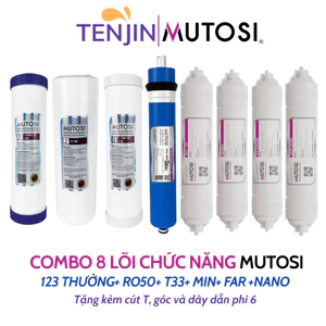 Combo 8 Lõi Lọc Nước Mutosi Cho Máy Lọc Nước RO 8 Cấp Lọc SD 123 Thường, RO 50, T33, Min, Far, Nano model MP-285MA