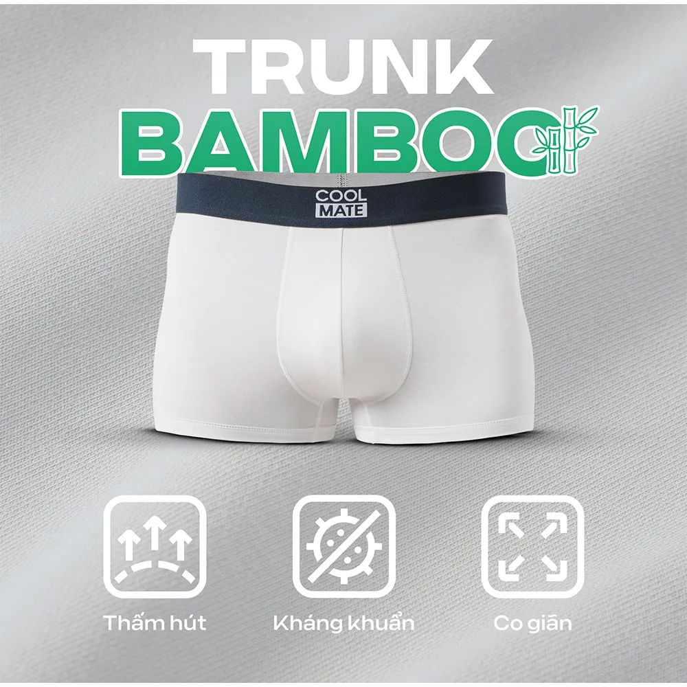 [TẶNG QUÀ ĐƠN 329K]Combo 5 quần lót sịp nam trunk bamboo mềm mại, kháng khuẩn, thấm hút Coolmate [Màu ngẫu nhiên]
