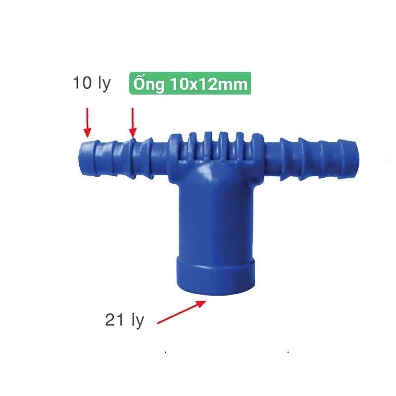 Tê 21  PVC ra ống 10x12 , tê 21 ra ống 10x12mm, tê pvc 21 ra ống 10x12 , tê pvc 21 ra ống 12mn , tê pvc ống 12mm