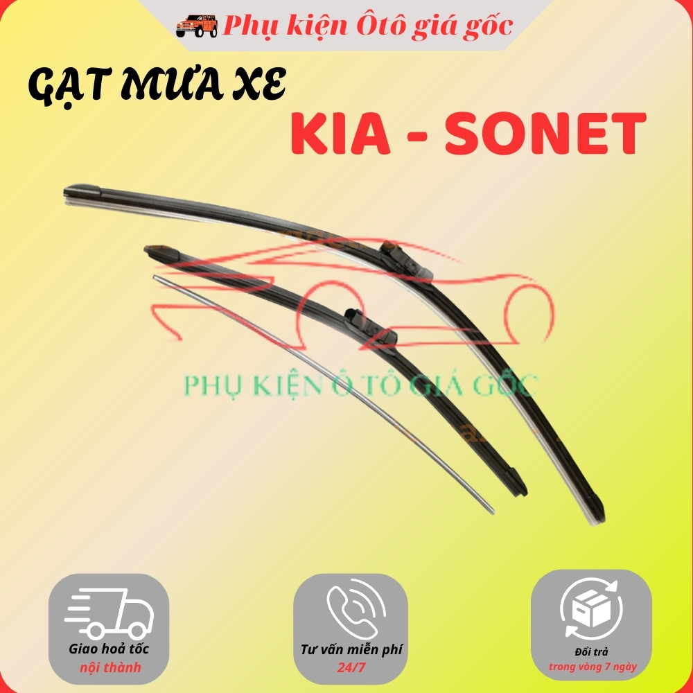 Bộ gạt Mưa xe Kia Sonet loại gạt silicon mềm (1 ĐÔI)