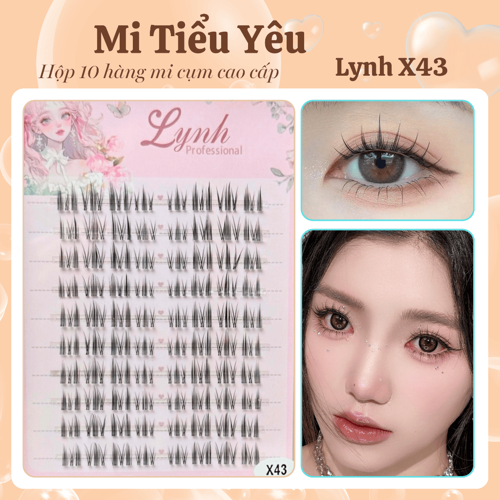 Mi giả Mi Tiểu Yêu Lynh X43 Hack dáng mắt To tròn Cực xinh Chuyên dùng Makeup Cô dâu