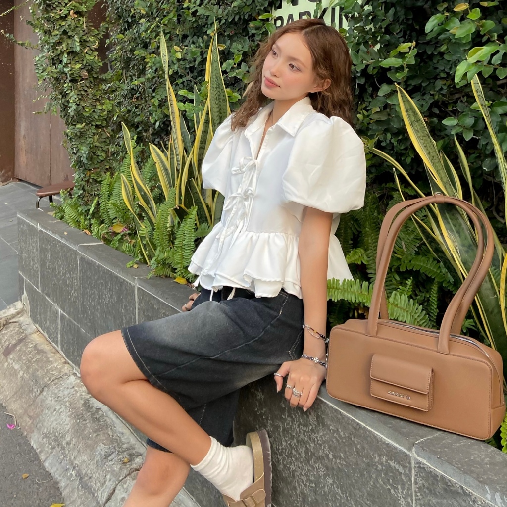 Áo Babydoll form Sơ mi tay bồng bềnh FFCLUB