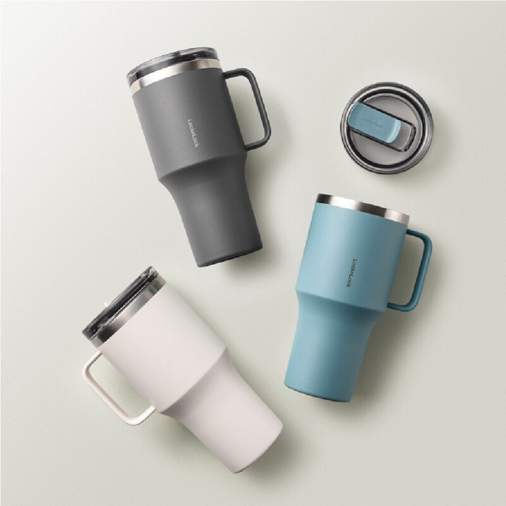 Ly giữ nhiệt LocknLock Metro King Tumbler dung tích 820ml  LHC4326 - có quai cầm, nắp trượt - K-MALL