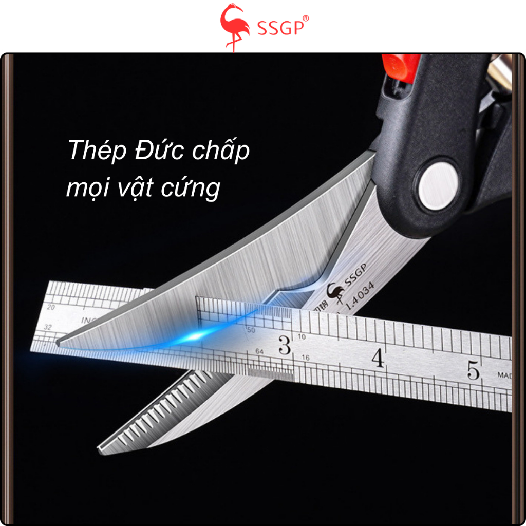 Kéo Berlin nấu ăn làm bếp thép không rỉ SSGP của  SS02801, thép  1.4116, kéo cắt gà