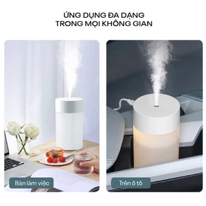 Máy phun sương tạo ẩm mini cầm tay 2 chế độ, tạo hương thơm trên ô tô,tích hợp đèn trang trí đèn ngủ