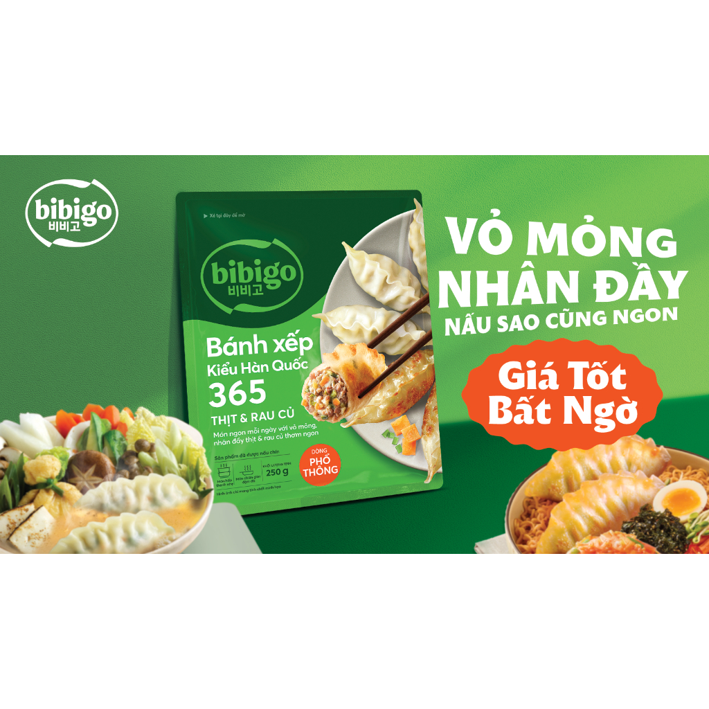 Ảnh Bánh xếp Mandu BiBiGo 365 Thịt & Rau củ (Gói: 250g) 2