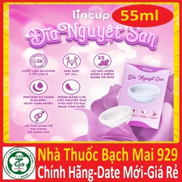 đĩa nguyệt san lincup 55ml (khắc phục nhược điểm tràn của cốc nguyệt san lincup/beucup/liberty cup/sibell/bebu/ovacup)