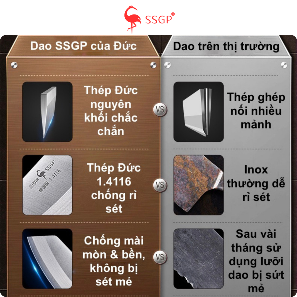 Dao làm bếp Frankfurt SSGP  - SS01808, dao chặt xương, dao cắt thịt, dao thái thịt, dao đầu bếp