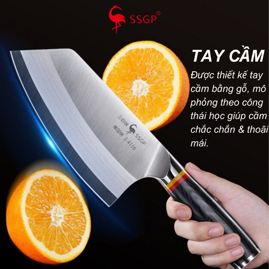 Dao làm bếp Frankfurt SSGP  - SS01808, dao chặt xương, dao cắt thịt, dao thái thịt, dao đầu bếp
