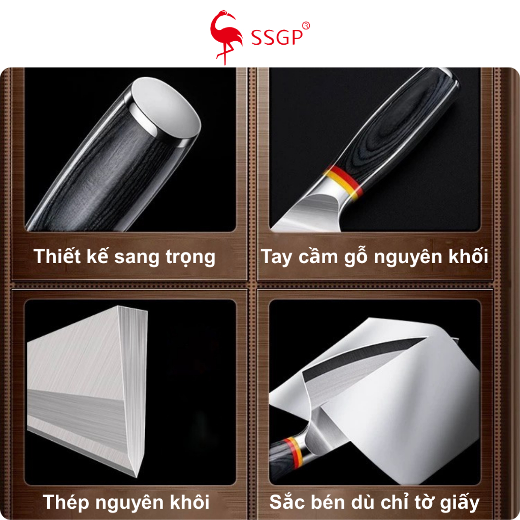 Dao làm bếp Frankfurt SSGP  - SS01808, dao chặt xương, dao cắt thịt, dao thái thịt, dao đầu bếp