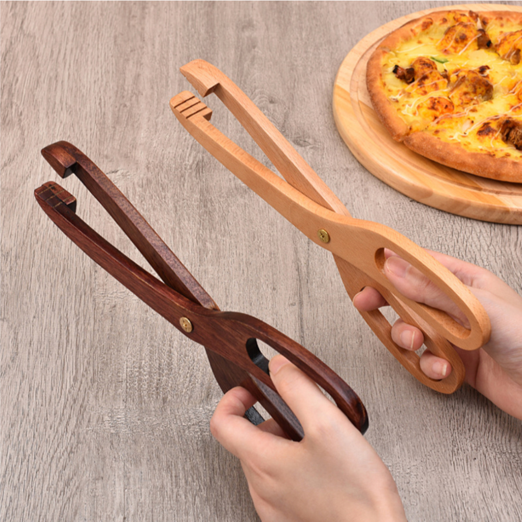 Kẹp Gắp Bằng Gỗ Dạng Kéo Dùng Để Để Gắp Pizza, Bánh Nướng, Đồ Ăn Sang Trọng