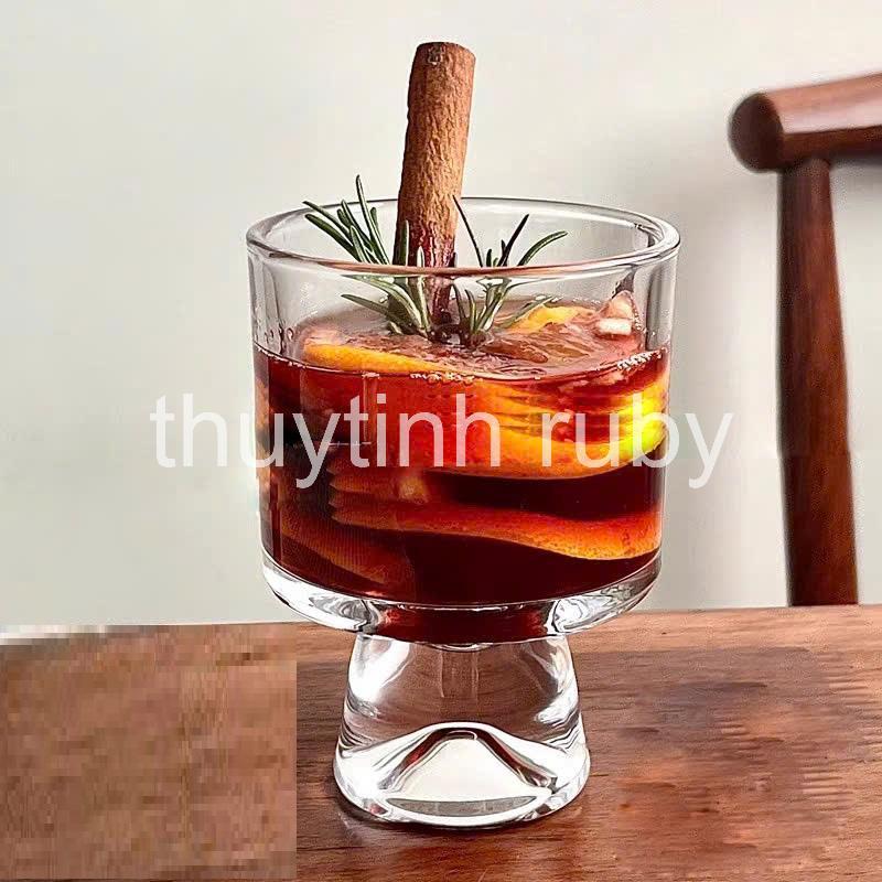Ly thủy tinh có chân trụ 350ml, ly cocktail, ly pudding panna cotta, ly ...