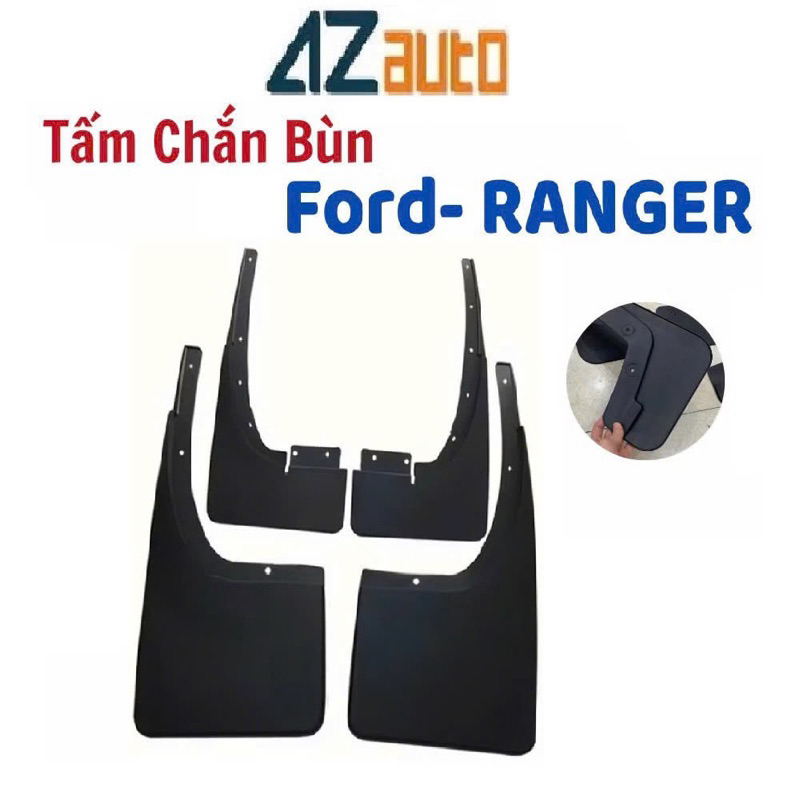 Bộ 4 chắn bùn xe Ranger đời 2012-2026 nhựa dẻo kèm ốc vít hàng cao cấp