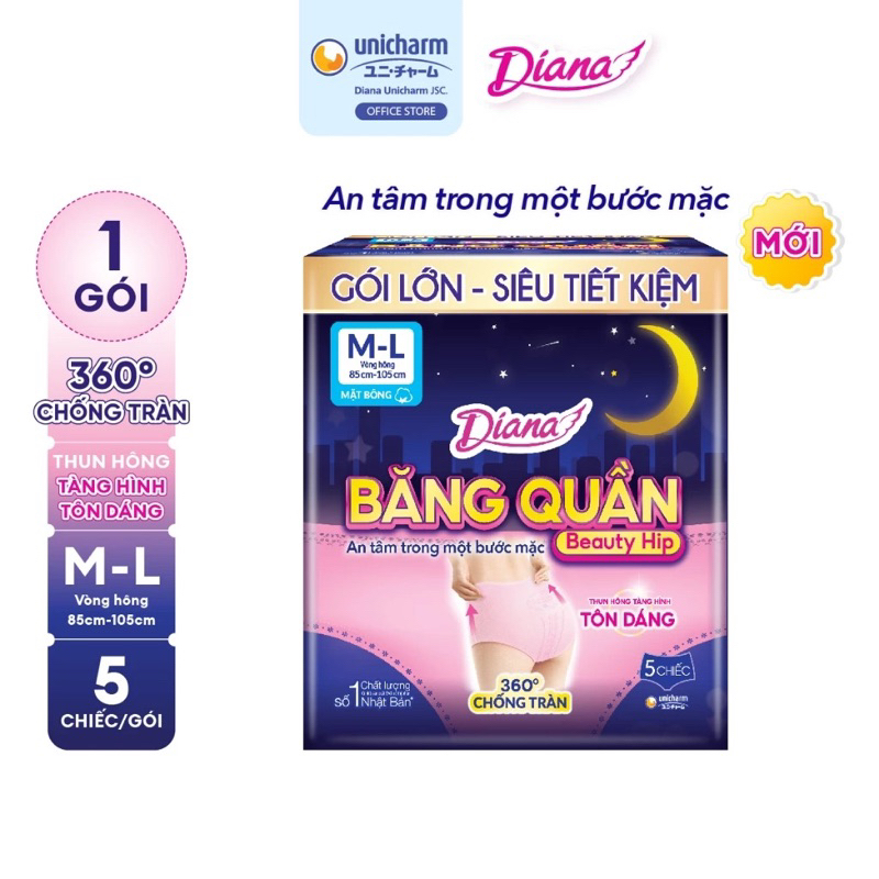 Diana Băng Quần Beauty Hip full size Sm,ML,LXl, 2--5- quần/gói
