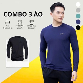 Combo 3 Áo thun nam dài tay Sports kiểu dáng thể thao giữ nhiệt cao cấp