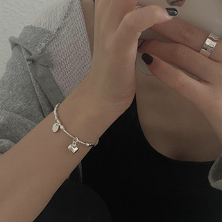 Lắc Tay Bạc Nữ Vòng Tay Bạc 925 PJN Hạt Mix Charm Trái Tim Vòng Tay Hạt Phong Cách Điệu Đà Dành Cho Nàng VT34