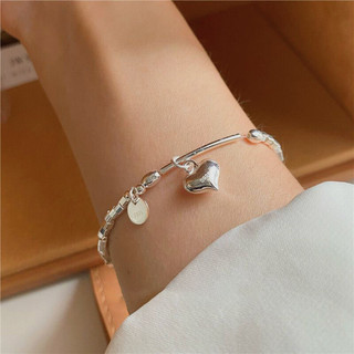 Lắc Tay Bạc Nữ Vòng Tay Bạc 925 PJN Hạt Mix Charm Trái Tim Vòng Tay Hạt Phong Cách Điệu Đà Dành Cho Nàng VT34