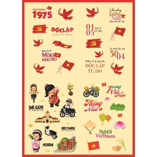 Sticker Giải Phóng Miền Nam 30/4, Bản sắc Việt Nam, Trang trí vật dụng, Dán điện thoại