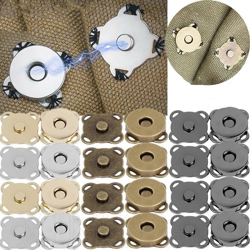10 Nút hít Nam Châm Kim Loại 18mm dành cho Cho Ví / Túi Xách thủ công
