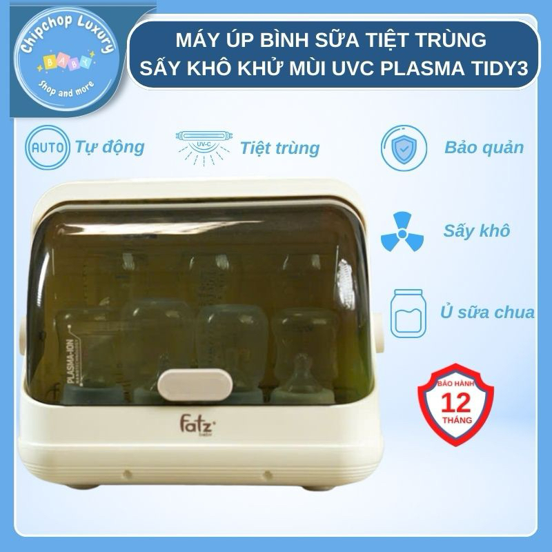 Máy úp bình sữa tiệt trùng/sấy khô/khử mùi/bảo quản uvc plasma i tidy 3 bảo hành fatzbaby 1 năm