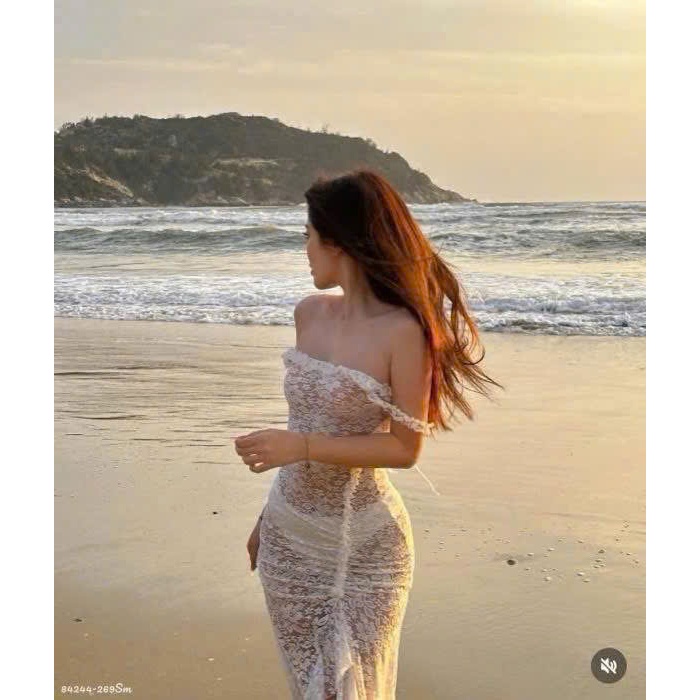 [ BKN 058 ]Set bikini ba món ĐẦM MIDI body ren trắng kèm bikini chanh sả HAN.T SHOP