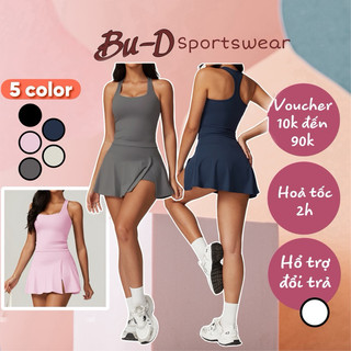 Đồ Thể Thao Pickleball Tập Gym, Yoga Chân Váy Áo Ba Lỗ Chất Liệu Poly Cao Cấp Thấm Hút Co Giãn Tốt (mã vay03)