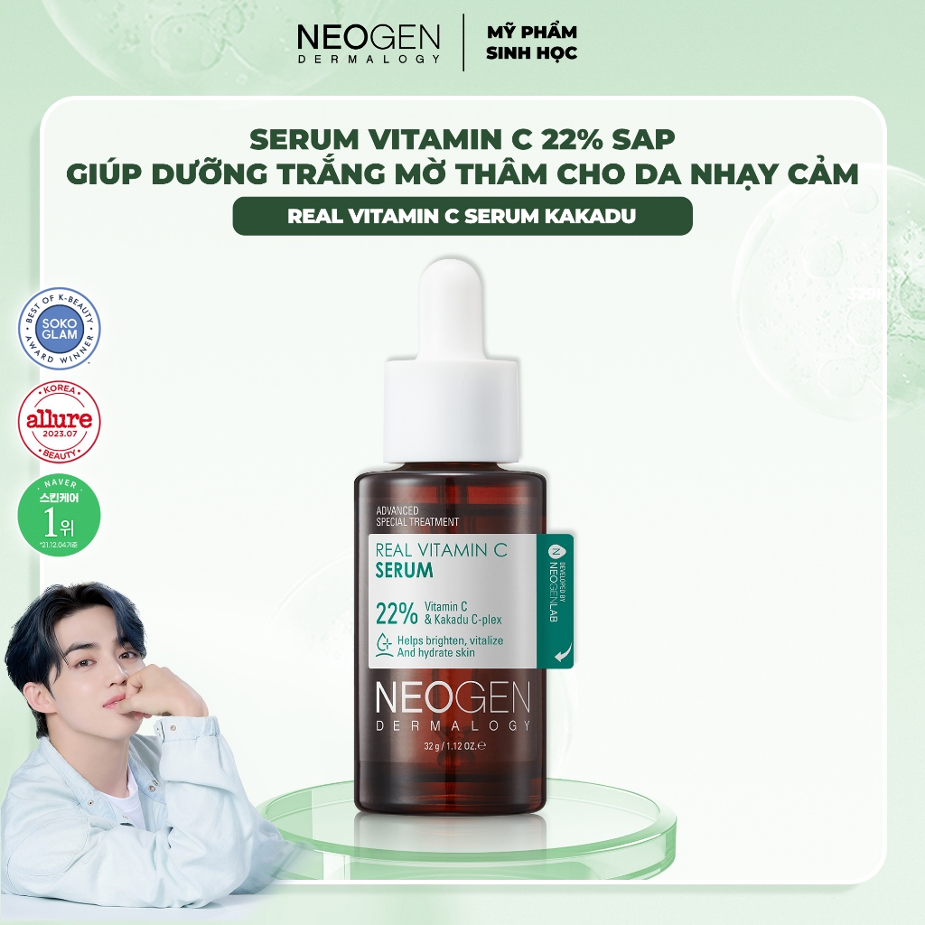 Ảnh Serum Dưỡng Trắng Mờ Thâm 460x Vitamin C Sinh Học Kakadu 22% Neogen Dermalogy 32g 1