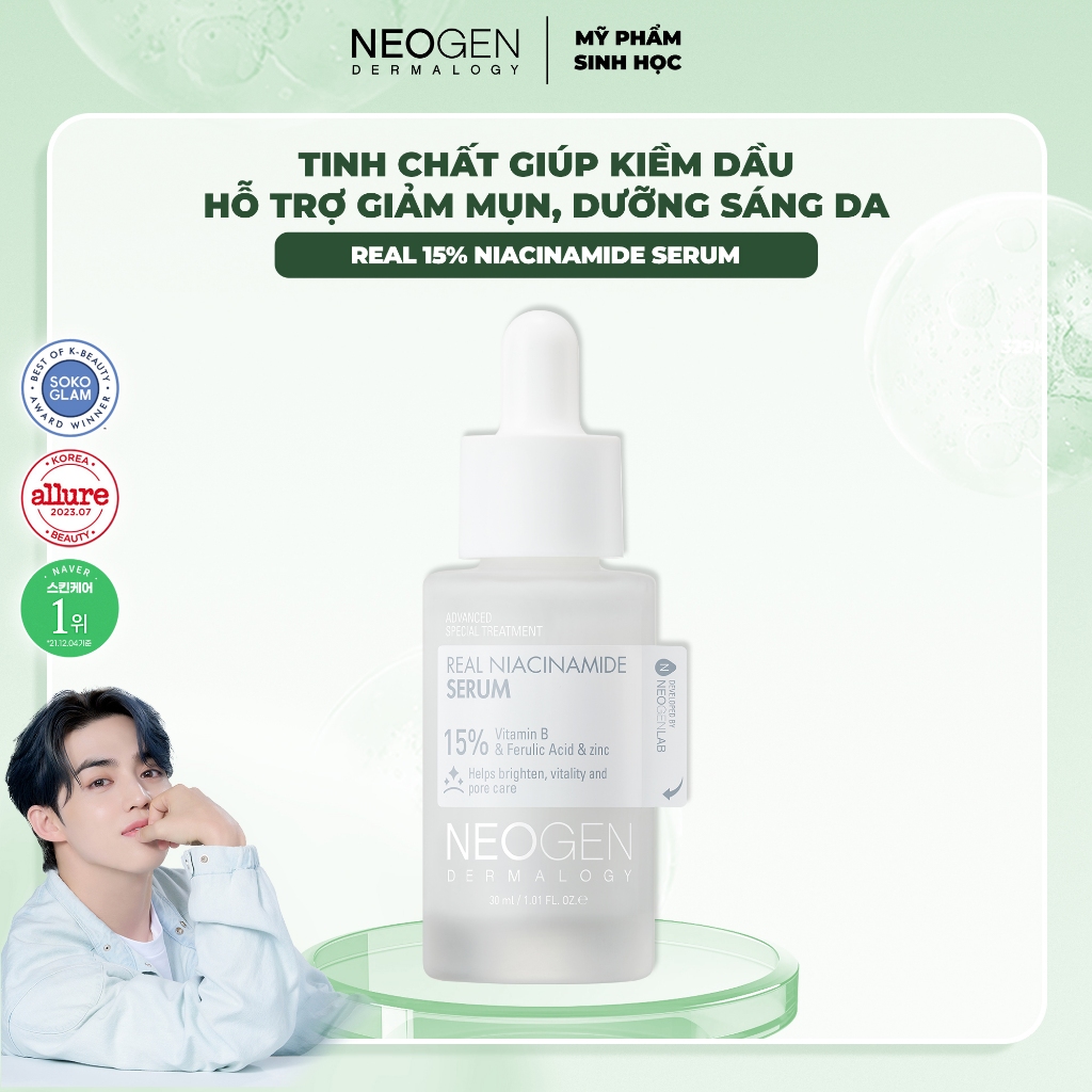 Ảnh Serum 15% Niacinamide Sinh Học Kiềm Dầu Giảm Mụn Dưỡng Sáng Da Neogen Dermalogy Real Niacinamide Firming 30ml 2