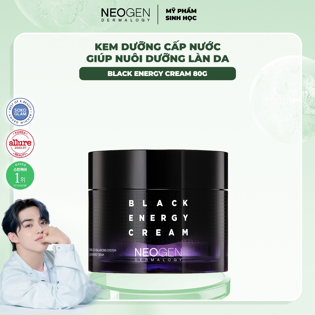 Ảnh Kem Cấp Nước Nuôi Dưỡng Làn Da Dành Cho Da Dầu Và Da Nhạy Cảm Neogen Dermalogy Black Energy Cream 80ml 2