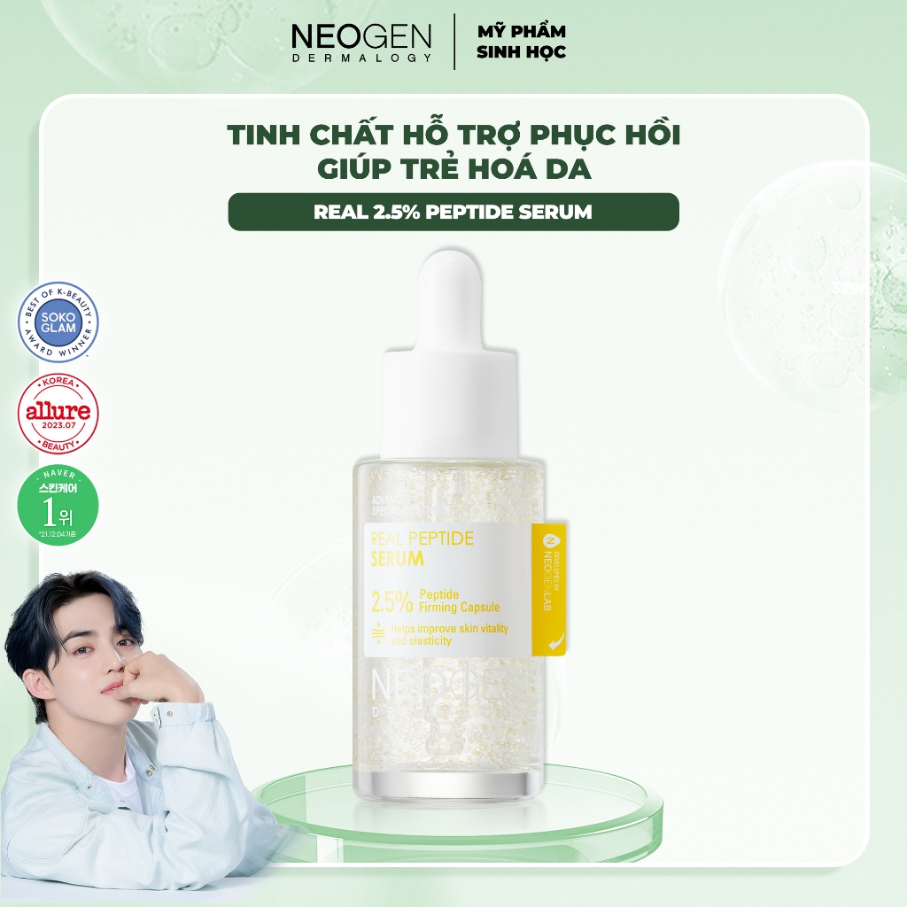 Ảnh Serum Phục Hồi Trẻ Hoá Da 2,5% Peptide Sinh Học Neogen Dermalogy Real Peptide Serum 30ml 1