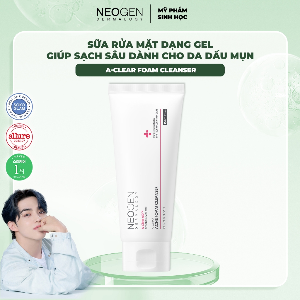 Ảnh Sữa Rửa Mặt Dạng Gel Làm Sạch Sâu Cho Da Dầu Mụn Neogen Dermalogy A-clear Acne Foam Cleanser (150ml) 1